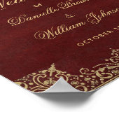 Affiche de bienvenue du Mariage de script Vintage  (Coin)