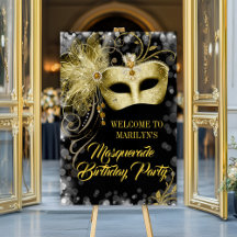 Affiche de bienvenue du Masquerade Party