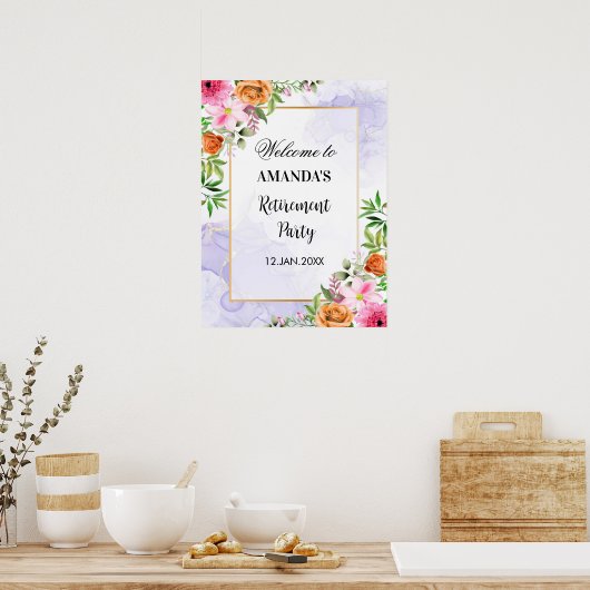 Affiche de bienvenue du Parti de retraite des fleu (Cuisine)