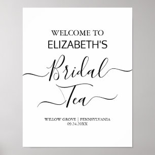 Affiche de bienvenue du Tea Party - Calligraphie