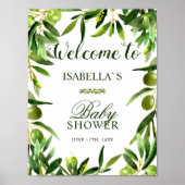 Affiche de bienvenue | Élégant Baby shower de saum (Devant)