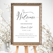 Affiche de bienvenue élégante du Mariage de script