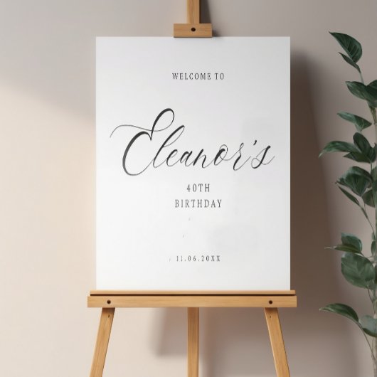 Affiche de bienvenue élégante et minimaliste pour 