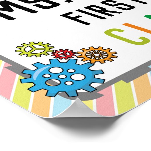 Affiche de bienvenue en classe dans le thème Robot (Coin)