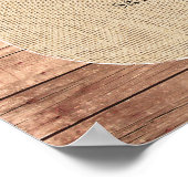 Affiche de bienvenue en toile de jute et bois Mari (Coin)