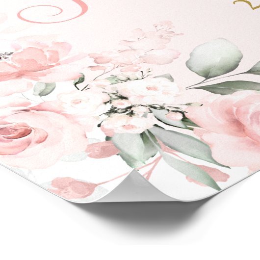 Affiche de bienvenue espagnole Baptême fille (Coin)