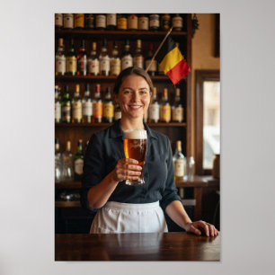 Affiche de bienvenue et de toast de taverne belge