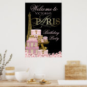 Affiche de bienvenue fête d'anniversaire à Paris (Cuisine)