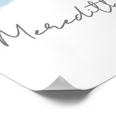 Affiche de bienvenue Fête des mariées Bleu Bow (Coin)