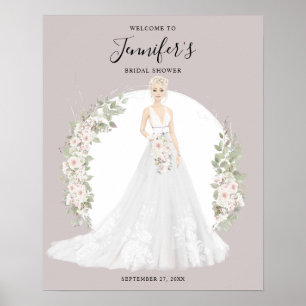 Affiche de bienvenue Fête des mariées Blonde Bride