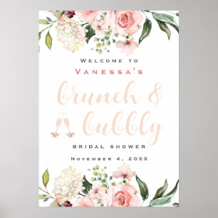 Affiche de bienvenue Fête des mariées Brunch et Bu