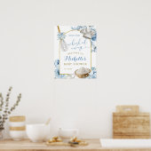 Affiche de bienvenue Fête des mariées cuisine bleu (Cuisine)