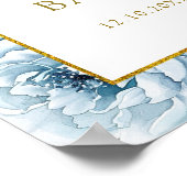 Affiche de bienvenue Fête des mariées cuisine bleu (Coin)