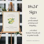 Affiche de bienvenue Fête des mariées de citron de