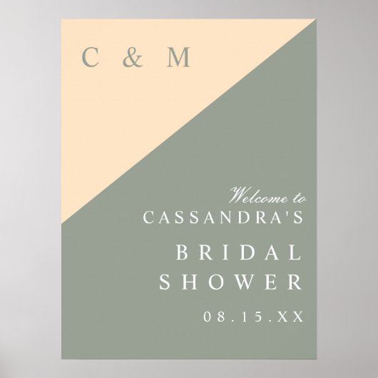 Affiche de bienvenue Fête des mariées de crème ver (Devant)