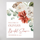 Affiche de bienvenue Fête des mariées de Noël Red  (Devant)