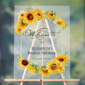 Affiche de bienvenue Fête des mariées de tournesol (Neutre)