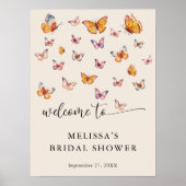 Affiche de bienvenue Fête des mariées des papillon (Devant)