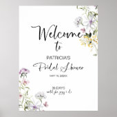 Affiche de bienvenue Fête des mariées fleur sauvag (Devant)