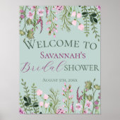 Affiche de bienvenue Fête des mariées Fleur sauvag (Devant)