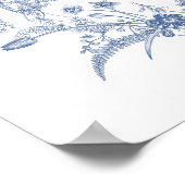 Affiche de bienvenue Fête des mariées florale bleu (Coin)