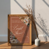 Affiche de bienvenue Fête des mariées florale Boho