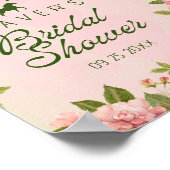 Affiche de bienvenue Fête des mariées florale chic (Coin)