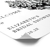 Affiche de bienvenue Fête des mariées florale fant (Coin)