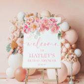 Affiche de bienvenue Fête des mariées florale Pipe