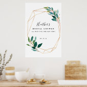 Affiche de bienvenue Fête des mariées florale verd (Cuisine)