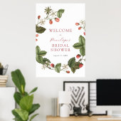 Affiche de bienvenue Fête des mariées fraise et ve (Bureau à domicile)