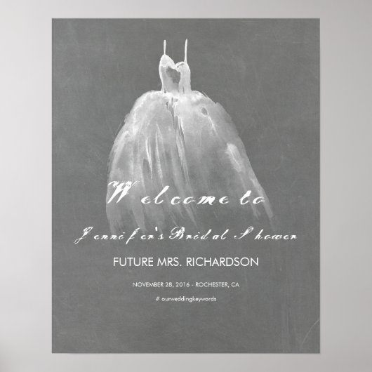 Affiche de bienvenue Fête des mariées habillage aq (Devant)