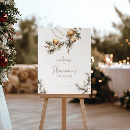 Affiche de bienvenue Fête des mariées | Holly & Or