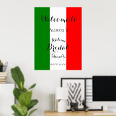Affiche de bienvenue Fête des mariées italienne mo (Bureau à domicile)