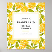Affiche de bienvenue Fête des mariées jaune citron (Devant)
