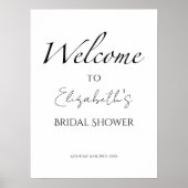 Affiche de bienvenue Fête des mariées noir et blan (Devant)