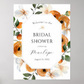 Affiche de bienvenue Fête des mariées orange (Devant)