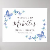 Affiche de bienvenue Fête des mariées papillon (Devant)