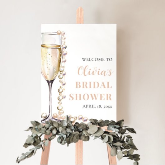 Affiche de bienvenue Fête des mariées Pearls et Pr