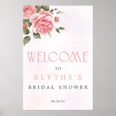 Affiche de bienvenue Fête des mariées rose (Devant)