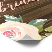 Affiche de bienvenue Fête des mariées Rose rustiqu (Coin)