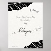 Affiche de bienvenue Fête des mariées tendance, pe (Devant)