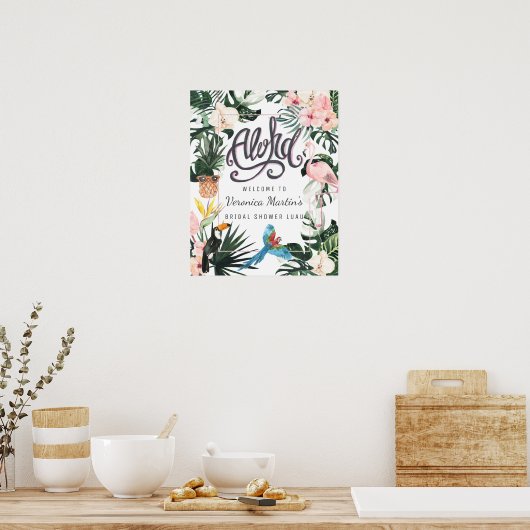 Affiche de bienvenue Fête des mariées | Tropical C (Cuisine)