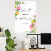Affiche de bienvenue Fête des mariées Tulip rose (Bureau à domicile)