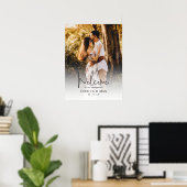 Affiche de bienvenue Fiançailles photo personnalis (Bureau à domicile)