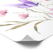 Affiche de bienvenue Fleur sauvage Baby shower pap (Coin)