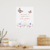 Affiche de bienvenue Fleur sauvage Baby shower pap (Cuisine)