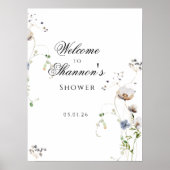 Affiche de bienvenue Fleur sauvage botanique | Fêt (Devant)