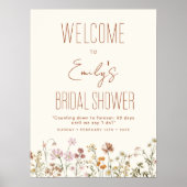 Affiche de bienvenue fleur sauvage Fête des mariée (Devant)