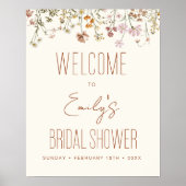 Affiche de bienvenue fleur sauvage Fête des mariée (Devant)